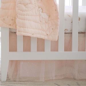 Pottery barn Kids shimmer tulle crib skirt.